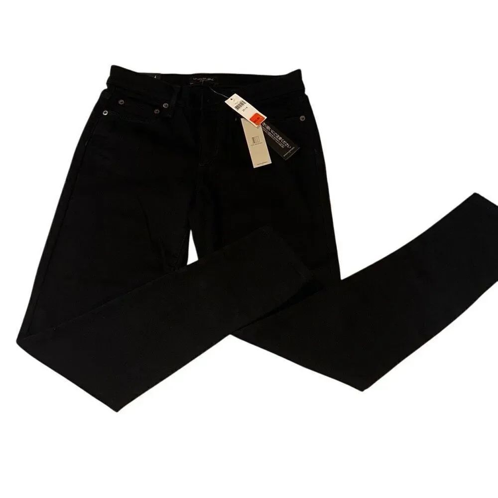 "New" Banana Republic Black Zip Fly Mid Rise Skinny Fit Jeans Ladies Size 27/4